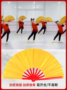 Gold Color Tai Chi Kung Fu Fan Folding Fan Dance Performance Fan for Children Snow Dragon Roar Dancing Exercise Fitness Goods