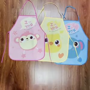 Cartoon apron Sleeveless waterproof oil proof cooking Kids Baby baby apron Kitchen craft class apron