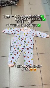NEWBORN BABY GIFT SET 1 SET 2X SHIRT & PANT FREE 1 SET MITTENS & BOOTIES