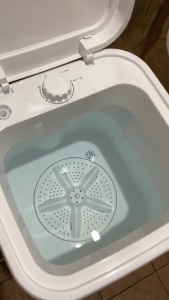 HODEKT Washing Machine 7.5KG Large Capacity Blue Light Sterilization High Speed Motor Drain Basket Laundry Beads Low Noise