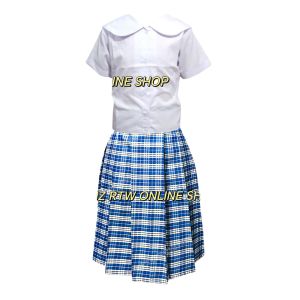 TERNO BLOUSE & PALDA NO JUMPER BLUE CHECKERD