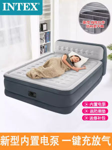 Intex Airbed Pad Double Home Built-in Air Pump Automatic Airbed Foldable Bedroom Floatation Bed Inflatable