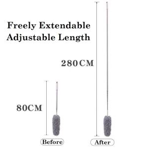 Extendable and Expandable Premium 280cm Microfiber Duster Bulu Ayam Bendable Long Scratch-Resistant Ideal for Home Living to Combat Dust