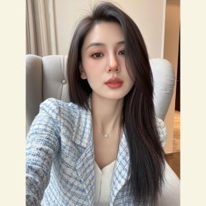 SHANGSHA | Elegant and High-End Petite Style Blue Jacket