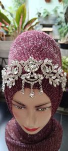 Headpiece BANDANA Wedding Mutiara Juntai Viral