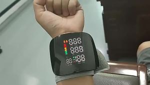 Schbit | Spanish Voice Wrist Blood Pressure Monitor Rechargeable LCD Screen Digital Automatic Tonometer Heart Rate Sphygmomanometer