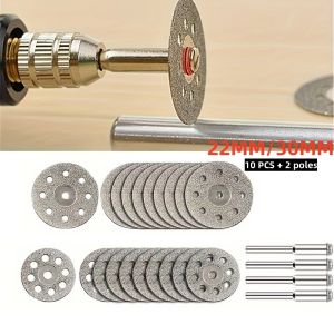 12Pcs/set 22/30MM Disc Rotary Cutting Tool Hss Cutting Disc Blade For Metal & Stone Diamond Cutting DIY Crafting Tool Blade