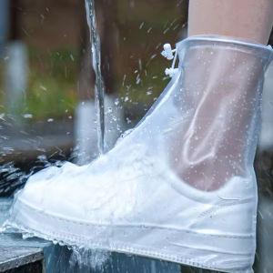 Waterproof Shoe Covers Non-slip Reusable Rain Snow Boot Women Men PVC Outdoor Rainy Reusable Dust Proof Non-slip Shoe Cover