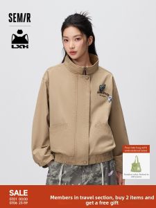 Semir | Autumn Embroidered Loose Patchwork Stand-up Collar Brooch 2026 New Casual Vintage Jacket
