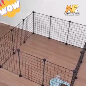 【Ready Stock】1pcs-DIY Frame Steel Panel Extendable Dog Cage Pet Cage Dog Fence Stackable Pet Cat Rabbit Cage DIY Pet Metal Wire Kennel Extendable Pet Fence -35cm Panel