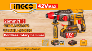 Máy khoan bê tông 3 chức năng motor không chổi than hệ pin 42V max INGCO CRHLI422682