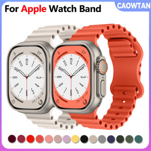 Silicone Ocean Strap For Apple Watch Band 44mm 45mm 40mm Watchband Apple Watch Bracelet Correa I watch Series 6 Se 5 3 7 8 Ultra