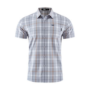 Jeep | Jeep Plaid Shirt Mens Summer Anti-scratch Casual Color Block Top Thin Soft Skin-friendly Square Collar Shirt City Outdoor