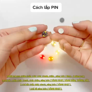 1 cái Chip LED nam châm 9mm màu nhiều màu sắc có loại 1 và 2 và 3 chế độ nhấp nháy nhanh chậm và ko chớp - sử dụng cho tượng nhỏ mô hình *đã kèm pin