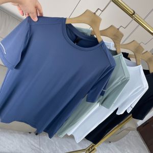 Laser Perforated Lightweight Breathable Quick Dry Summer Mens Casual Versatile Solid Color round Neck Short Sleeve T-Shirt