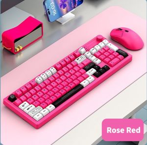 NexusClick 98 Keys 2.4G Wireless Keyboard Mouse Combo Low Power Mechanical Feel Set for Notebook Computer Home Office Gaming