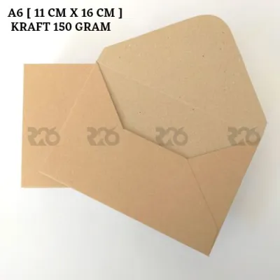 10 pcs a6 amlop kraft vintage coklat | amlop murah size 16 cm x 11 cm | bahan kraft 150 gr