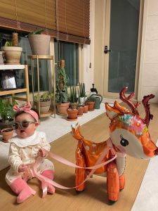 Christmas Decorative Aluminum Foil Balloon Stand Kids Cartoon Deer Balloon Nursery Classroom Setup Festive Celebration Supplies