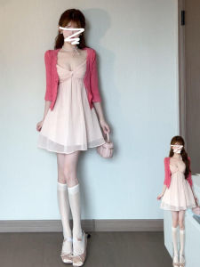 Homecore | Pink High-Waisted Halter Neck Short Dress