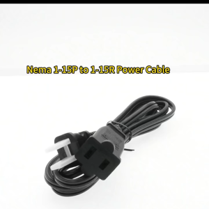 Standard Power Cord 2-Prong 2-Slots 18 AWG Figure 8 Universal Replacement Power Cable (used)