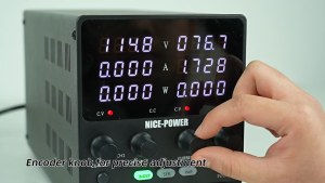 KUAIQU Encoder Dual-Channel Adjustable DC Power Supply 30V 60V 5A Digital Display Dual Output Voltage and Current Meter