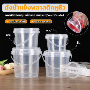 Ayla ถังน้ำแข็งพลาสติก 300ml 500ml 1000ml กระปุกเก็บอาหารมีฝาโปร่งใส Clear Plastic Bucket