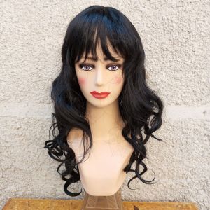 Wig Cosplay Curly Hitam panjang Blonde Ikal poni gelombang merk jenny wig