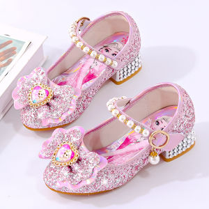 Princess Style High Heel Single Shoes Crystal Performance Kids Leather Shoes for Girls Spring Autumn Seasonal Baby Shoes