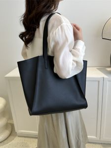 Túi Tote Đeo Vai Dung Tích Lớn Thời Trang Cho Nữ Đi Làm Đi Học Túi Tote Dây Đeo Đơn Phong Cách Retro Túi Da PU Màu Trơn