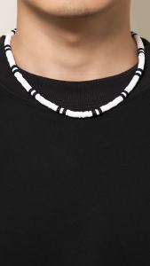 IngeSight.Z White Black Color Soft Clay Beads Choker Necklaces for Women Men Simple Minimalist Collar Necklaces Jewelry Gifts