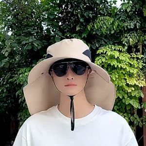Mũ bảo vệ mặt và cổ trời Mũ chống nắng cho nam mùa hè có thể tháo rời Mái hiên lớn chống tia -LUMBL