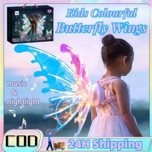 Kids Girls Glowing Butterfly Wings with Music Nightlight Automatically Flapping Wing Butterfly Elf