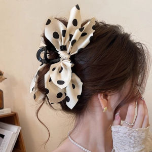 1/2 Set Color Polka Dot Shark Clip Multi-layer Bowknot Hair Clip Elegant Fashion Temperament Girls Hair Clip Headdress