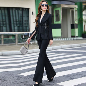 MUBEELE | Fashionable British Style Womens Knitted Denim Two-Piece Set Design Sensation Slimming Outerwear Long Sleeve Polo Neck Spring Collection