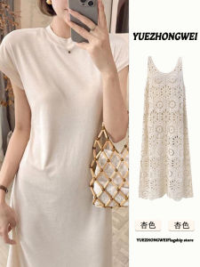 Váy Chữ a Không Tay Ngắn Mùa Hè Cho Nữ Váy Thường Ngày Kiểu Pháp Váy Dài Thon Gọn Thanh Lịch Tay Lỡ Chất Liệu Polyester