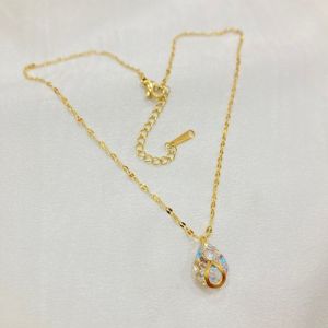 Kalung Wanita Titanium Asli Anti Karat Permata Aksesoris Perhiasan Kalung Rantai Gold Rosegold Silver Murah Awet Bisa Cod