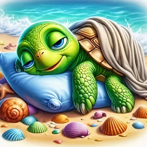BILIBILI | Oil Painting By Numbers Lazy Little Tortoise pattern DIY Number Drawing Canvas Pictures By Numbers Home Decor Large Size