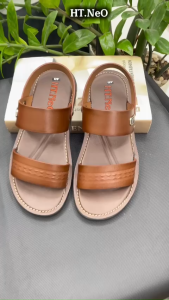 Sandal Nam - Dép Nam Quai ngang HT.NEO Da Bò Thật Thiết Kế Quai Ngang Được Khâu May Chắc Chắn Kiểu Dáng Sang Trong  Tiện Dụng