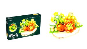 Give Out Light】 DIY Creative Flower Potted Building Blocks Brick Education Assembled Toy Tabletop Decorations Gifts with Box