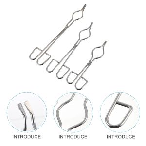 Pro Stainless Steel Crucible Tongs Graphite Melting Plier Holder Professional Grade Stainless Steel Clamps