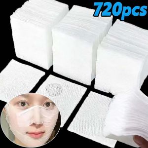 240/720Pcs 3-In-1 Stretchable Wet Compress Cotton Pad Disposable Recycled Fiber Makeup Padding Multifunction Patch Face Care Tool