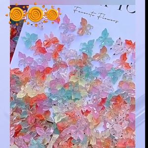 30Pcs Hiasan Kuku Resin Nail Art Accessories MINI BUTTERFLY 3D Moonlight Bahan Logam Alloy Kupu kupu Jewely Perhiasan Kuku