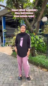 Setelan Wanita Kekinian Viral Olinda Set Kaos Katun Combed 24s Apk Sablon Oneset Jumbo Viral Korean Style M L XL XXL 3XL
