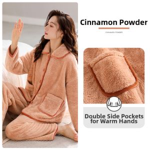 JIALEFEN | Warm Plush Flannel Ladies Pajamas
