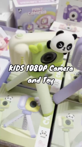 Pix & Play Digital Dual Camera with Tripod Stand - Green Purple Pink - Toy Camera with Animal and Unicorn Designs - Indoor Electronic Toy for Kids