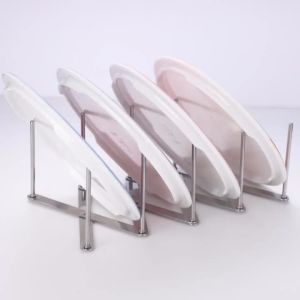 Stainless Steel Telescopic Kitchen Draining Dish Rack Multi-functional Storage Rack for Dishes Pot Lid Adjustable Utensil Holder