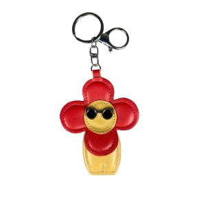 Handmade Stylish PU Leather Keychain Bag Charm - Soft & Comfortable Flower Girl Design Trendy Sunglasses & Beach Vibe.