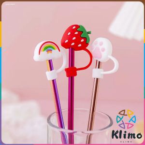 Straw Cap Silicone Dust-proof Plug Glass Tea Milk Straw Splash-proof Lid