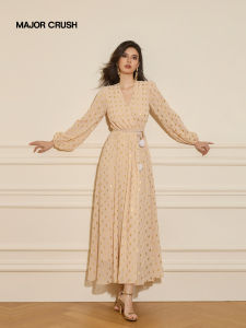 French Style Waist-Cinching A-Line Resort Dress
