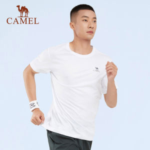 Camel sports quick-drying T-shirt mens spring and summer couple models breathable soft elastic comfortable solid color fitness casual shirt